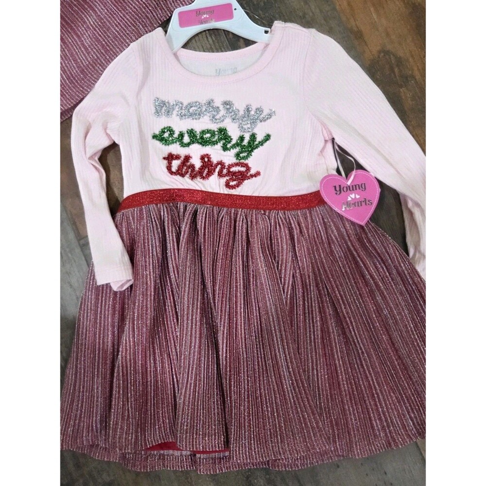 NWT Little Girls Christmas Dress Size 2T Young Hearts Brand New